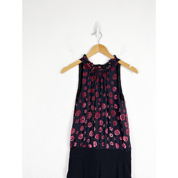 Ramy Brook Leona Floral Burnout Jumpsuit Size 0 Black Velvet Straight Leg - Picture 4 of 15